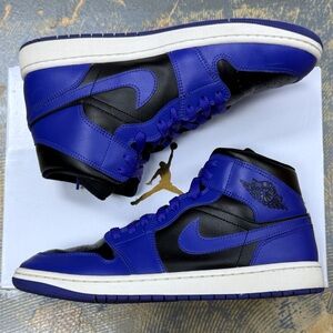Air Jordan 1 Mid Retro Dark Concord BQ6472-031 WMNS Black Toe